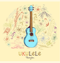 Ukulele Baryton In Round Shape Pattern