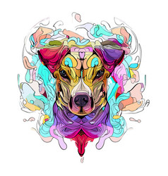 Vibrant Watercolor Vistas Abstract Dog