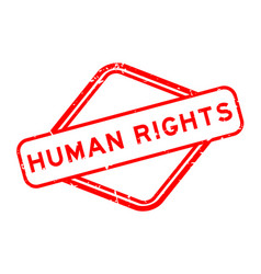 Grunge Red Human Rights Word Rubber Seal Stamp