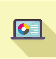 Laptop Digital Print Icon Flat Color