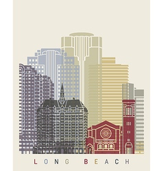 Long Beach Skyline Poster