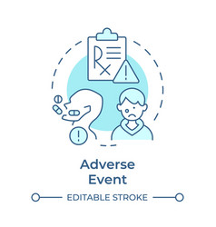 Adverse Event Soft Blue Concept Icon