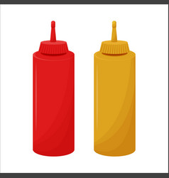 Ketchup And Mustard Isolated On White Background