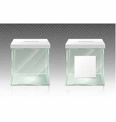 Empty Donation Box Glass Plastic Ballot Container