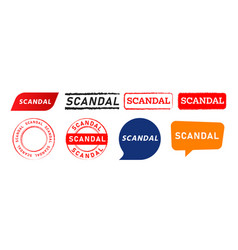 Scandal Rectangle Circle Stamp And Speech Bubble