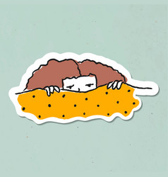 Woman Lying On The Bed Doodle Sticker