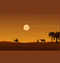 Camel Rider Crossing Vast Desert Hill Arabian