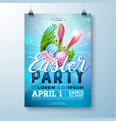 Easter Party Flyer With Painted Eggs