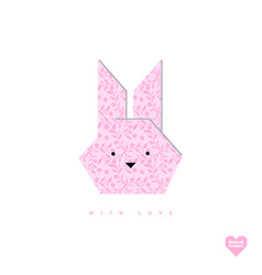 Paper Rabbit Floral Origami Design Pink