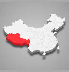 Province Location Within China 3d Map