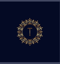 T Gold Ornate Royal Luxury Logo