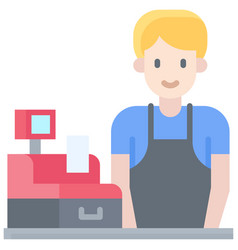 Male Cashier Icon Coffee Shop Related