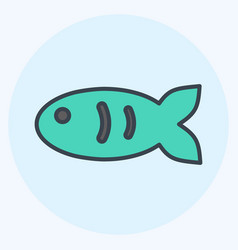 Pet Fish I Icon In Trendy Color Mate Style