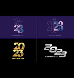 Big Set 2023 Happy New Year Black Logo Text