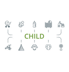 Child Icon Set Monochrome Simple Icon