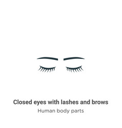 Closed Eyes With Lashes And Brows Outline Icon