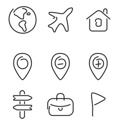 Travel Trip Set Icons