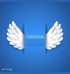 Artificial White Paper Wings On Blue Background