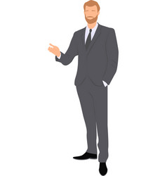 Businessman Standing With Raised Arm