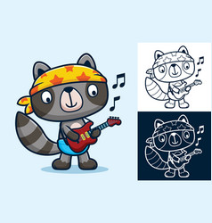 Cartoon Funny Rocker Raccoon