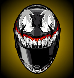 Cool Helmet With Monster Pattern Front View