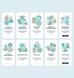 Creator Economy Onboarding Mobile App Screen Set