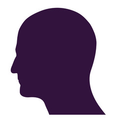 Face Left Facing Bald Man Silhouette