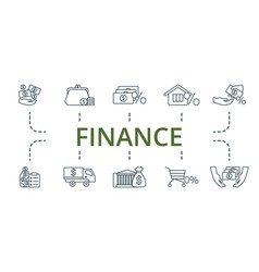 Finance Icon Set Monochrome Simple Icon