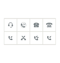 Hand Set Icon Set With Phone Contact Us Sign