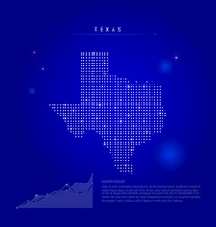 Texas Us State Illuminated Map With Glowing Dots