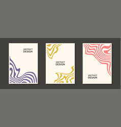 Abstract Wavy Lines Posters Set Liquid Undulate