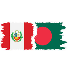 Bangladesh And Peru Grunge Flags Connection