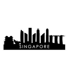 Singapore Skyline Silhouette Black City