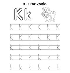 Koala With A Kid Tracing Letter Abc Coloring K