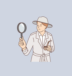 Sherlock Holmes With Magnifying Glass Investigates