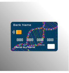 Credit Debit Card With Spiral Of Dna Background