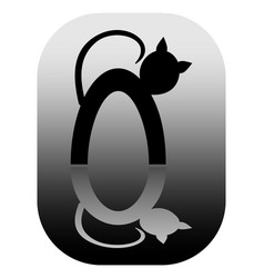 White And Black Cat Mirror Logotype Cats