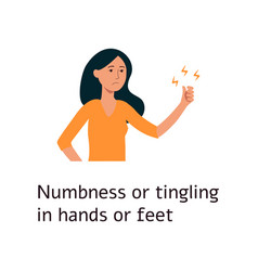 Woman Is Feeling Numbness And Tigling In Hand