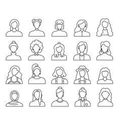 Women Face Avatars Coloring Page Unknown