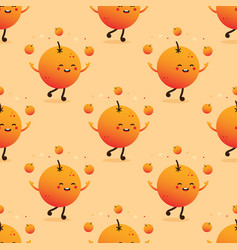 Juggling Orange Fruit Character Pattern