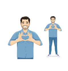 Man Making Heart Shape With Hands