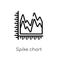 Outline Spike Chart Icon Isolated Black Simple