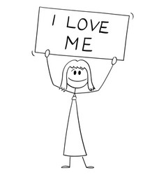 Woman Holding I Love Me Sign Self-love