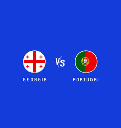 Georgia Vs Portugal Group Stage Flag Round Emblem