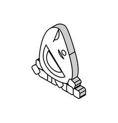 Tuna Fish Head With Ice Cubes Isometric Icon