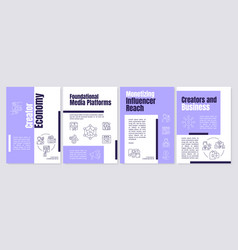 Creator Economy History Purple Brochure Template