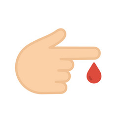 Finger Blood Test Icon With Blood Drop