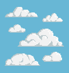 Flat Design Pixel Art Cloud