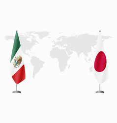 Mexico And Japan Flags For Official Meeting