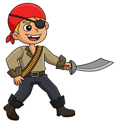 Pirate Fighting Cartoon Colored Clipart